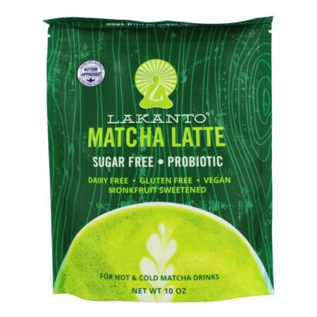 Mistura de bebida latte sem probiótico Matcha sem glúten - 10 oz. Lakanto