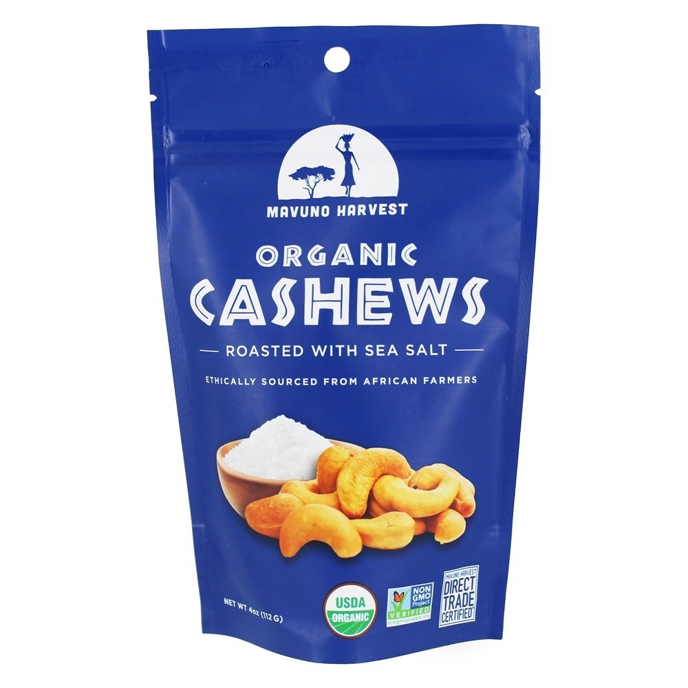 Cajus Assados Orgânicos com Sal Marinho - 4 oz. Mavuno Harvest