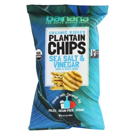 Organic Ridged Banana Chips Sal Marinho & Vinagre - 5 oz. Barnana