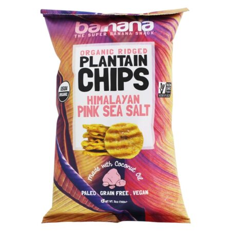 Organic Ridged banana-da-terra Chips Himalayan Pink Sea Salt - 5 oz. Barnana