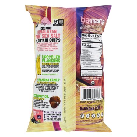 Organic Ridged banana-da-terra Chips Himalayan Pink Sea Salt - 5 oz. Barnana - Image 2