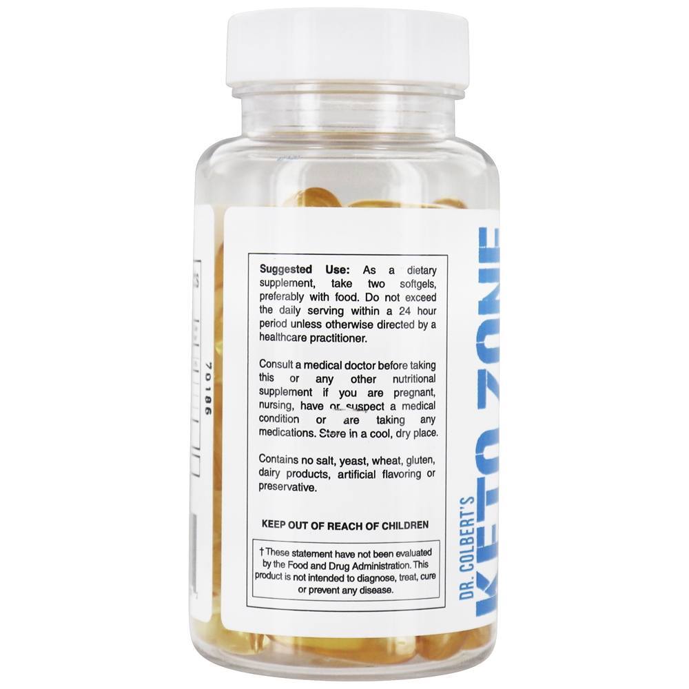 Keto Zone MCT Oil Cápsulas Gelatinosas do Dr. Colbert 1000 mg. - 60 Softgels Divine Health - Imagem 3