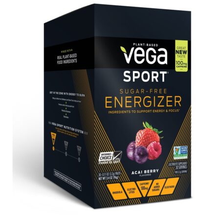 Esporte Açúcar-Free Energizer Powder Box Açaí Berry - 30 Pacote (s) Vega