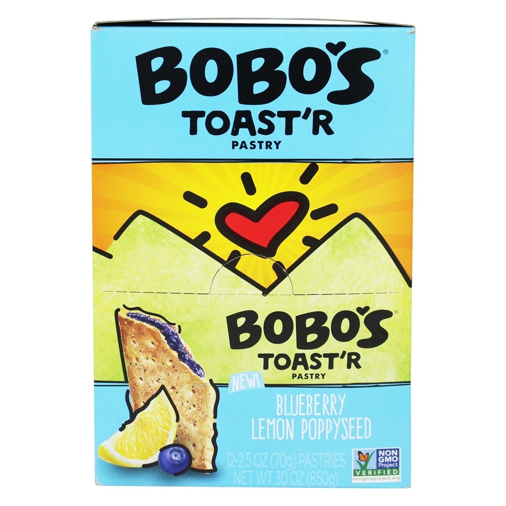 Pastelaria Toast'r Blueberry Lemon Poppyseed - Pacote 12 Bobo's Oat Bars - Imagem 2