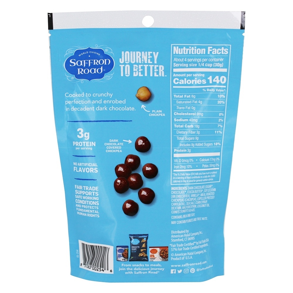 Crocante de Chickpeas Dark Chocolate - 4.15 oz. Saffron Road - Imagem 2