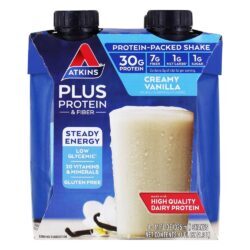 RTD Plus Protein & Fibra Shakes Baunilha Cremosa - Pacote 4 Atkins