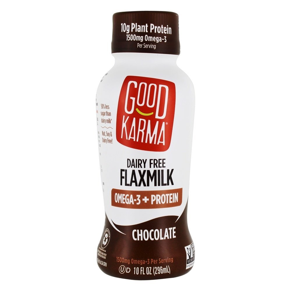 Leite de Linho com Omega - 3 + Chocolate Proteico - 10 fl. oz. Good Karma