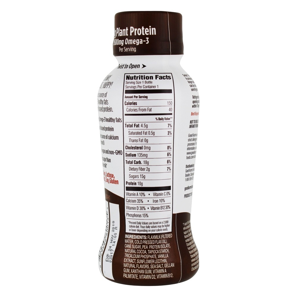 Leite de Linho com Omega - 3 + Chocolate Proteico - 10 fl. oz. Good Karma - Imagem 2