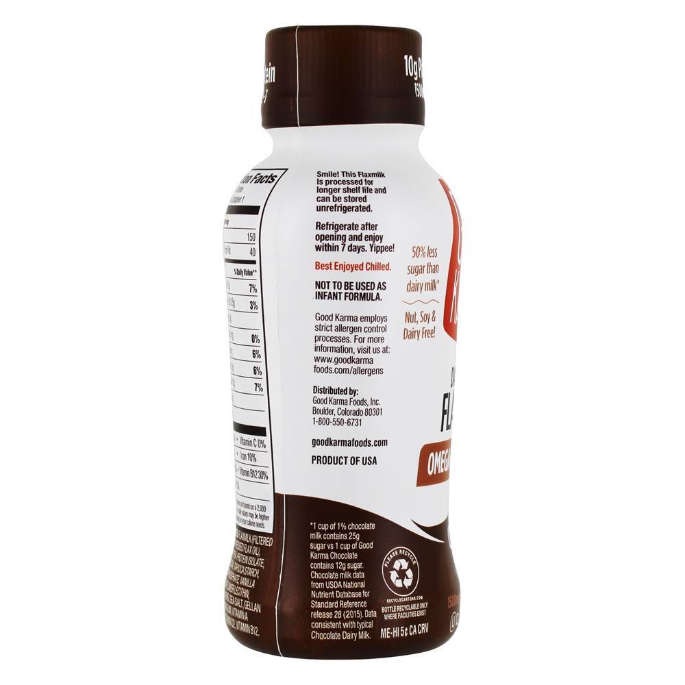 Leite de Linho com Omega - 3 + Chocolate Proteico - 10 fl. oz. Good Karma - Imagem 4