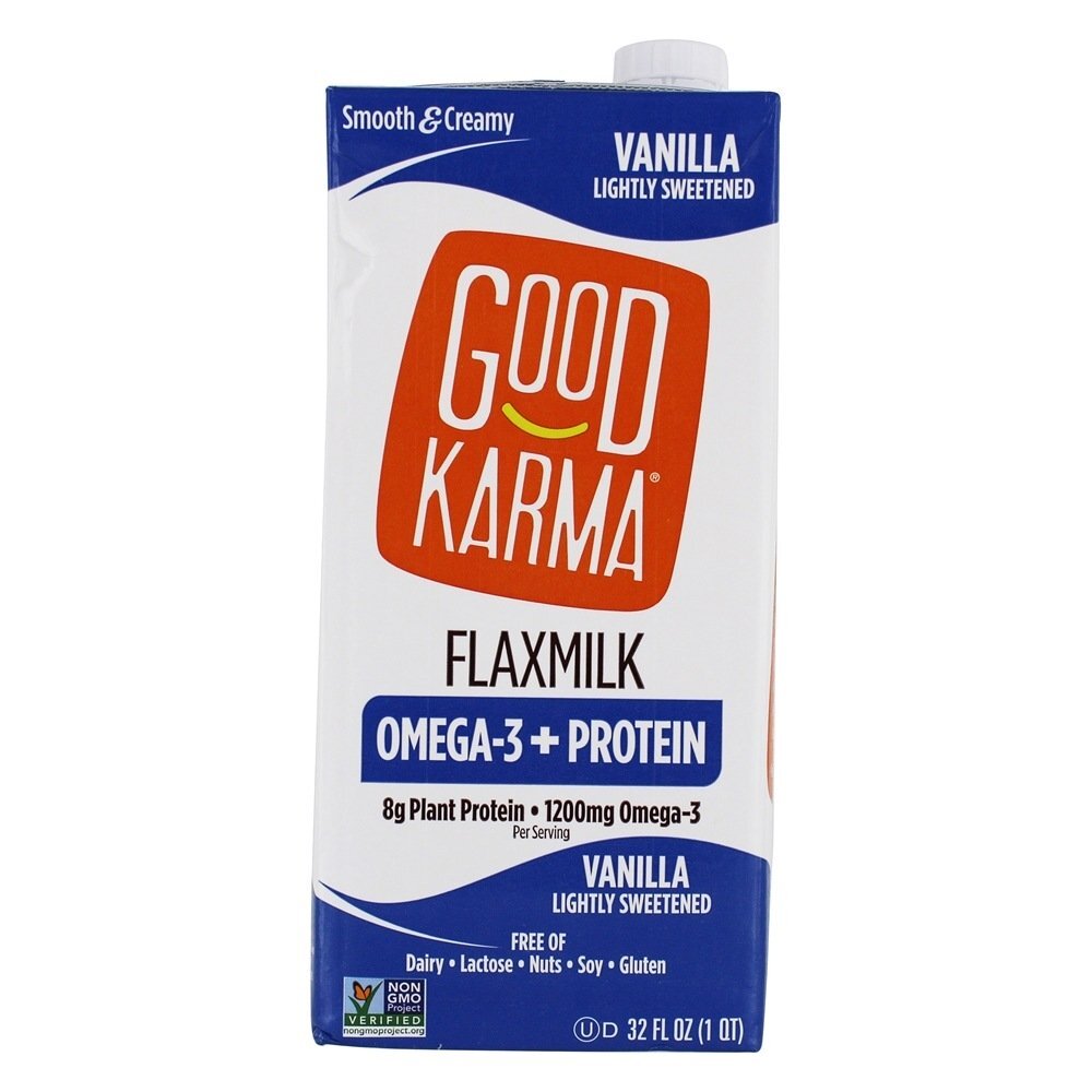 Leite de Linho com Omega - 3 + Baunilha De Proteína - 32 fl. oz. Good Karma