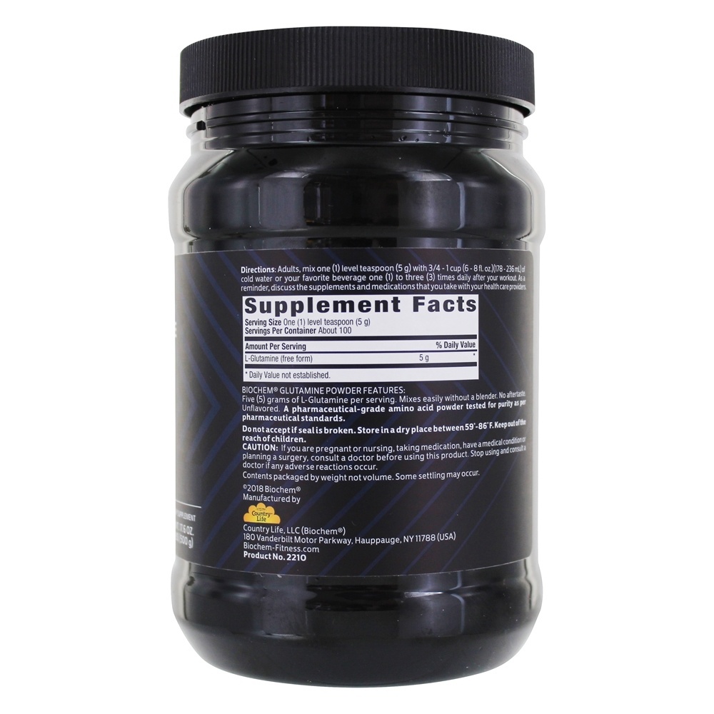 Glutamina Pure Pó - 17.6 oz. BioChem - Imagem 2