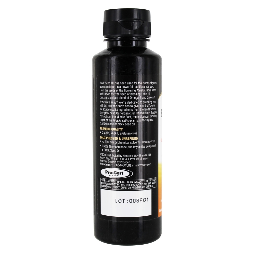 Óleo de Semente Preto 100 % Orgânico - 8 fl. oz. Nature's Way - Imagem 3