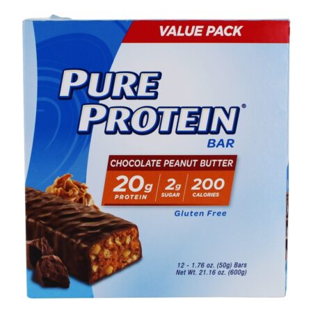 Proteína Bar Valor Empacotar Chocolate Amendoim Manteiga - 12 Barras Pure Protein