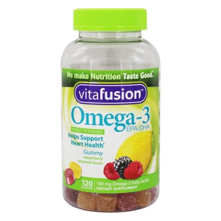 Omega - 3 Vitaminas Adultas EPA / DHA Natural Berry & Lemonade - 120 Gummies Vitafusion