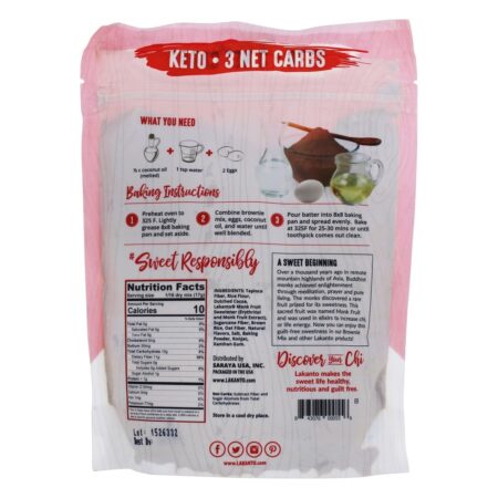 Monkfruit Sweetened Brownie Mix - 9.7 oz. Lakanto - Image 2