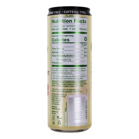 Chá de Hibisco Orgânico Adoçado Maracujá Sem Cafeína - 12 fl. oz. Zevia - Imagem 2