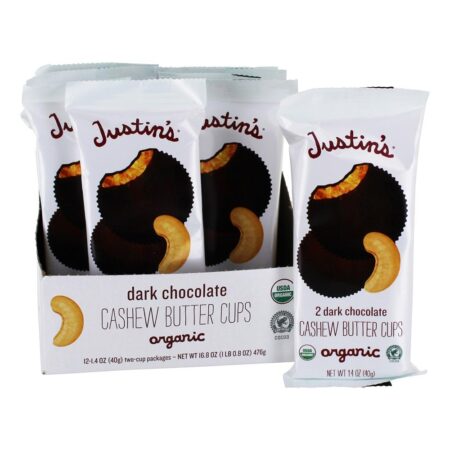 Castanha de caju Cups Box Dark Chocolate - 12 Pacote (s) Justin's Nut Butter