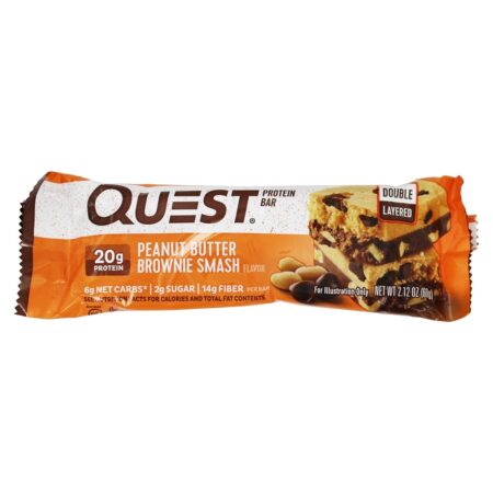 Barra de proteína barra de busca manteiga de amendoim brownie smash - 2.12 oz. Quest Nutrition