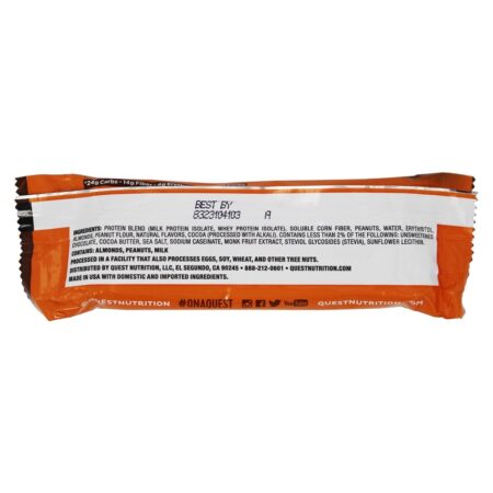 Barra de proteína barra de busca manteiga de amendoim brownie smash - 2.12 oz. Quest Nutrition - Image 3