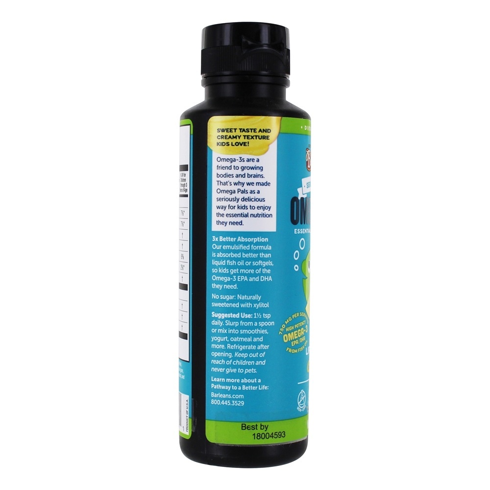 Sério Delicioso Omega Pals Óleo de Peixe para Crianças Lipsmackin Citrus - 8 oz. Barlean's - Imagem 3