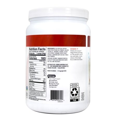 Mistura de Bebidas à Base de Plantas com Proteína e Energia Baunilha - 18 oz. Vega - Image 2