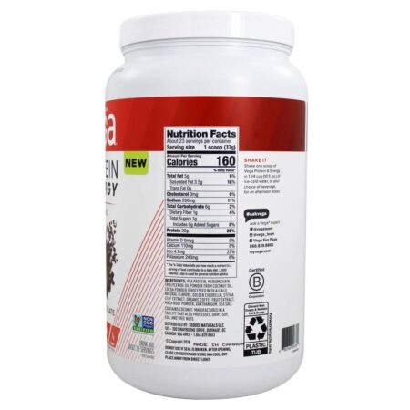 Proteína e Energia Bebida à Base de Plantas Mix Classic Chocolate - 29.8 oz. Vega - Image 2