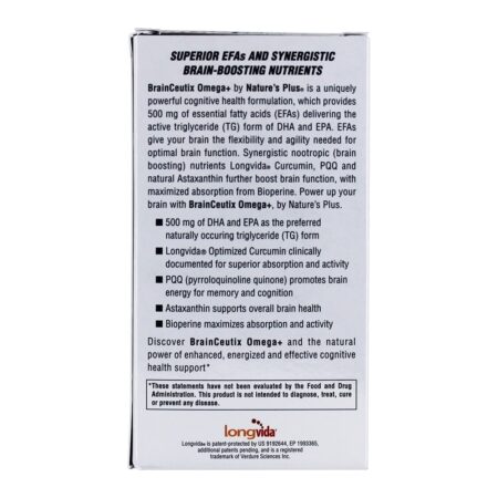 BrainCeutix Omega + Fórmula - 60 Softgels Natures Plus - Imagem 4