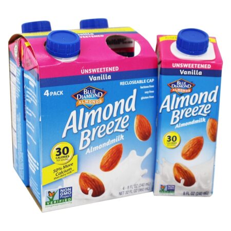 Amêndoa Brisa Leite De Amêndoa Sem Açúcar Baunilha - 4 Pacote (s) Blue Diamond Growers