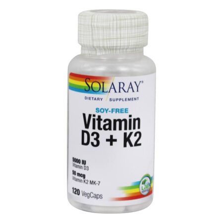 Fórmula Sem Vitamina D3 + K2 Sem Soja - 120 Cápsula (s) vegetal (s) Solaray