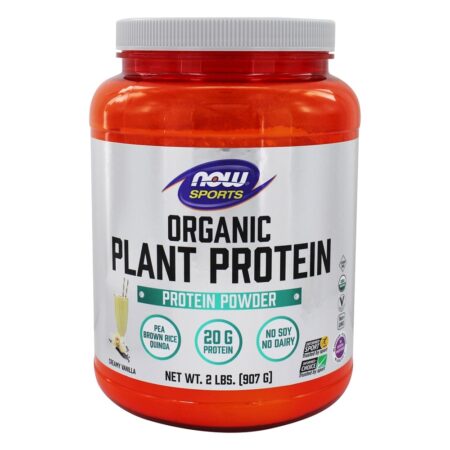 AGORA Sports Orgânica Vegetal Em Pó De Proteína Em Pó De Baunilha - 2 lbs. NOW Foods