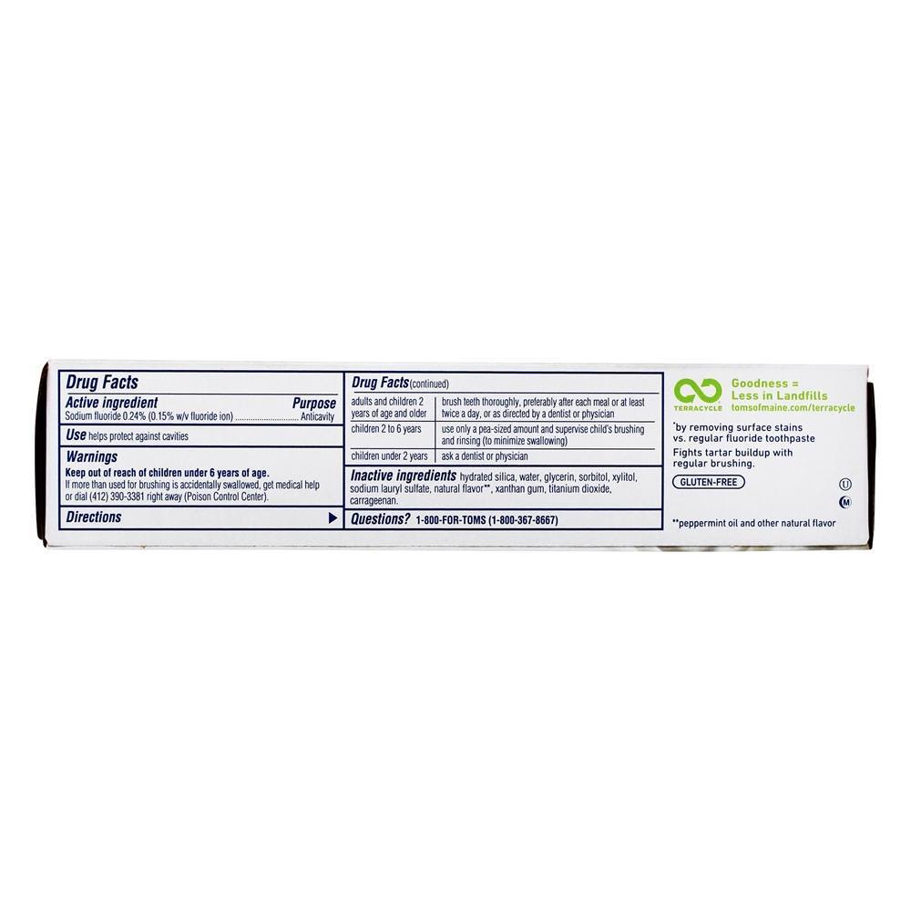 Creme dental branco luminoso natural com a hortelã limpa do fluoreto - 4 oz. Tom's of Maine - Imagem 2