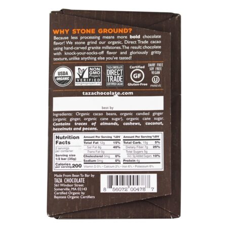 95 Barra de chocolate escura Wicked Ginger - 2.5 oz. Taza Chocolate - Image 2