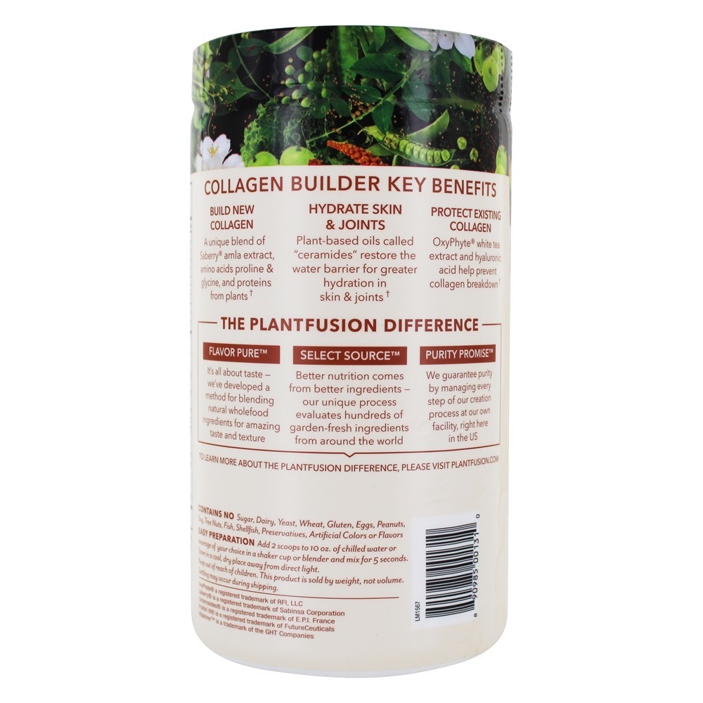 Chão rico do pó do construtor completo do colagénio da planta - 11.43 oz. PlantFusion - Imagem 3
