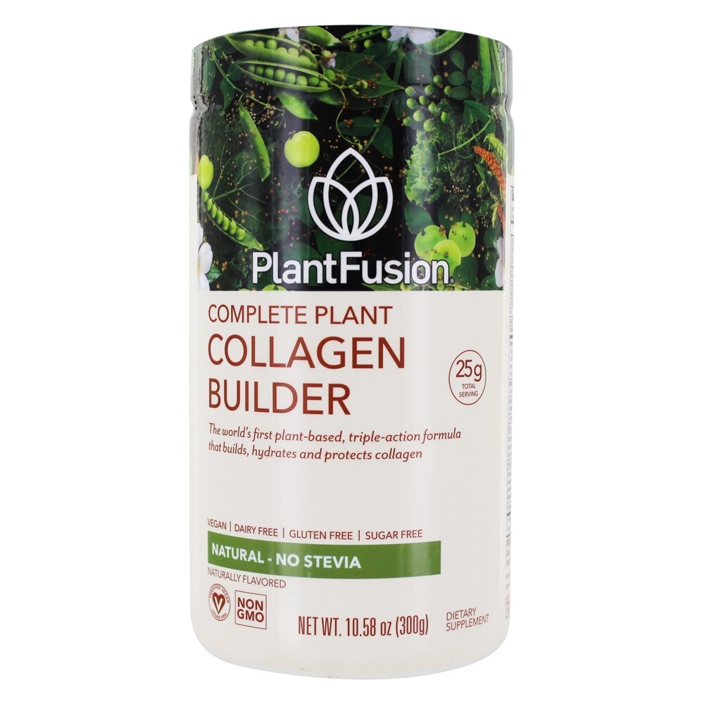 Pó completo do construtor do colagénio da planta natural nenhum Stevia - 10.58 oz. PlantFusion