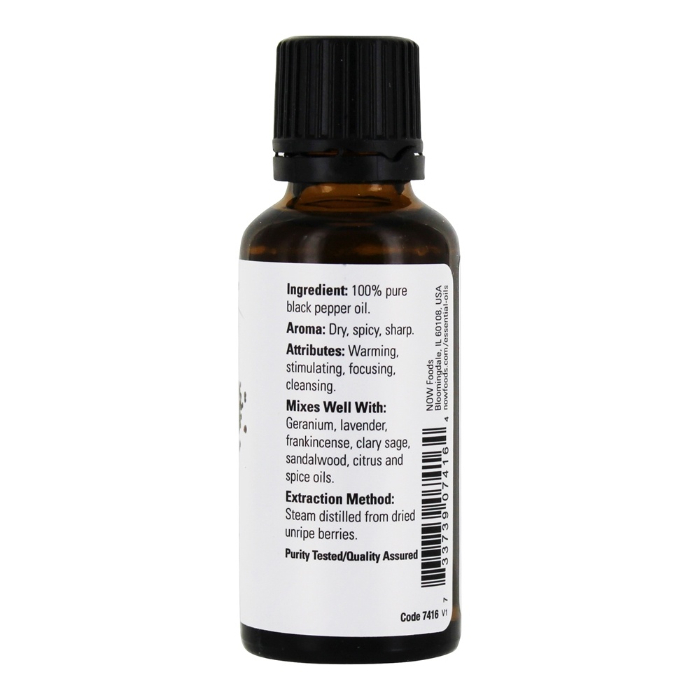 100 % Pure Óleo essencial de pimenta preta - 1 fl. oz. NOW Foods - Imagem 2