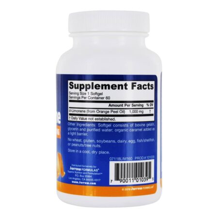 Óleo de Casca de Laranja Natural d-Limonene 1000 mg. - 60 Softgels Jarrow Formulas - Image 2