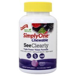 Simplesmente um mastigável Veja claramente a Fórmula de Visão de Poder Triplo Wild-Berry - 90 comprimidos mastigáveis Super Nutrition