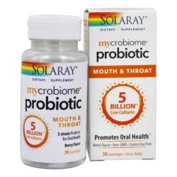 Mycrobiome Probiotic Mouth & Throat Formula 5 Bilhões de UFC - 30 Pastilhas Solaray