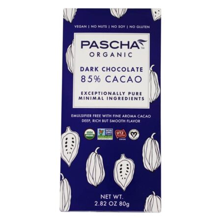 Barra de chocolate escura 85 % Cacao - 2.82 oz. PASCHA Organic