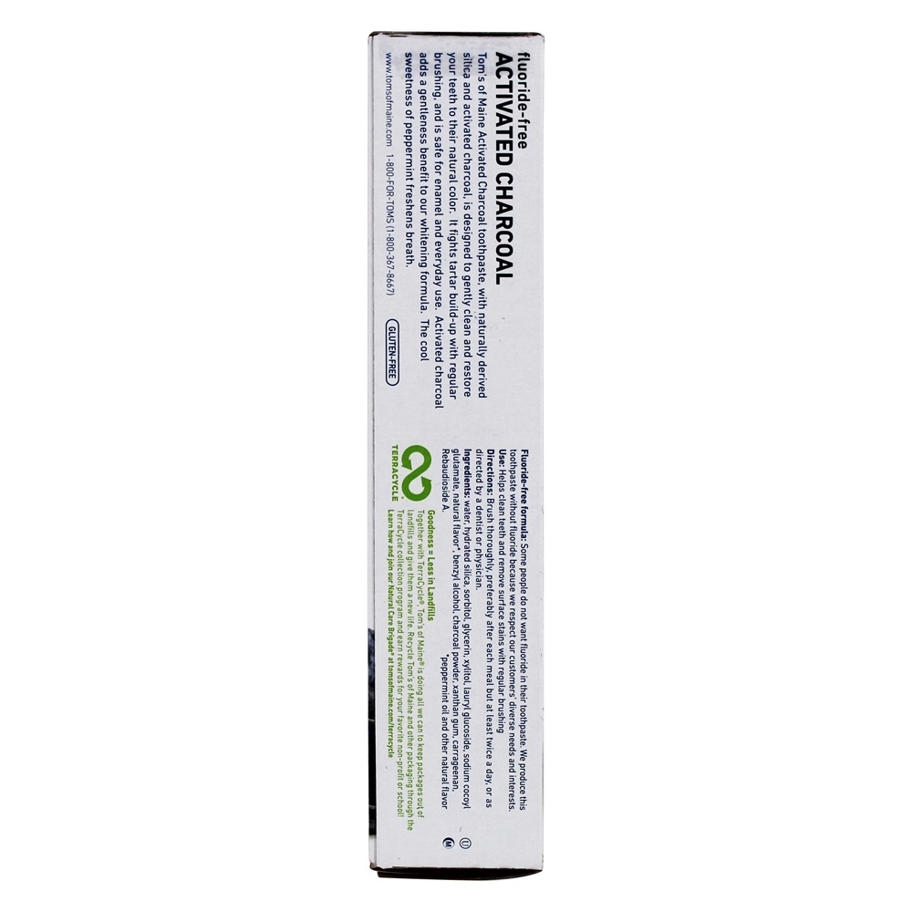 Fluoreto Natural & SLS Livre Ativado Carvão Vegetal Branqueamento De Hortelã-Pimenta - 4.7 oz. Tom's of Maine - Imagem 3