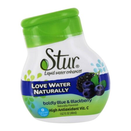 Água líquida do realçador da água do amor naturalmente corajosamente azul & amora-preta - 1.62 fl. oz. Stur