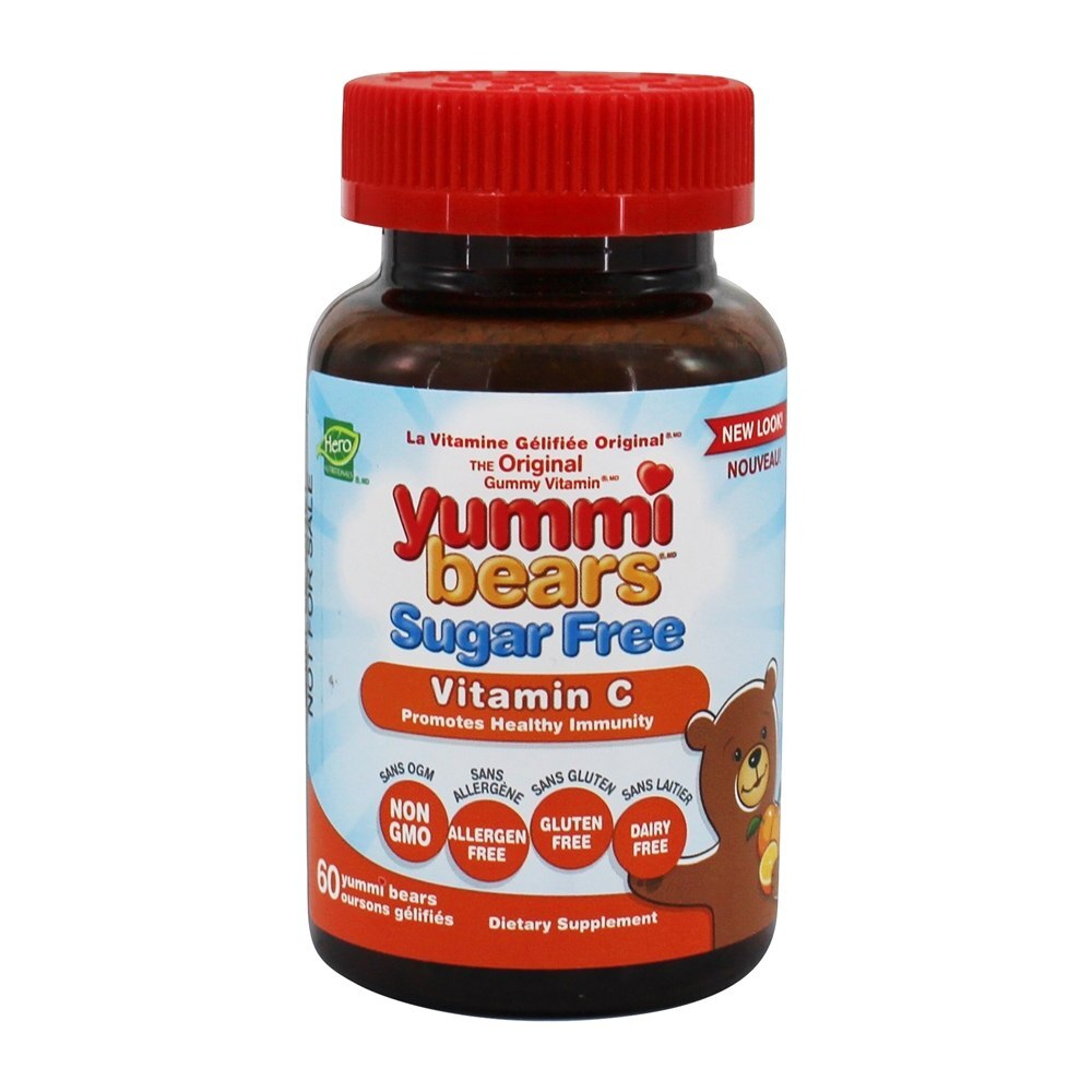 Yummi Bears Vitamina C de Vitamina C sem Açúcar Laranja 60 mg . - 60 Gummies Hero Nutritionals Products - Imagem 2