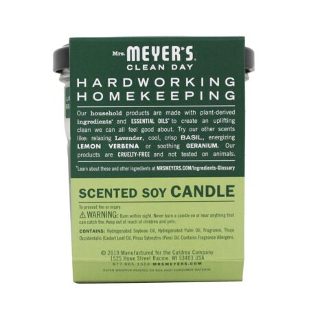 Dia limpo Scented vela de soja Iowa Pine - 7.2 oz. Mrs. Meyer's - Image 3