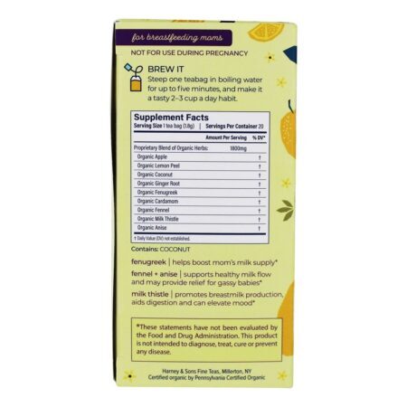 Leite Boost Tea Cardamomo De Limão - 20 Saquinhos de Chá Bundle Organics - Imagem 2