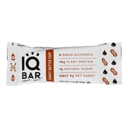 Chip de manteiga de amendoim para bar cérebro + corpo - 1.6 oz. IQ Bar