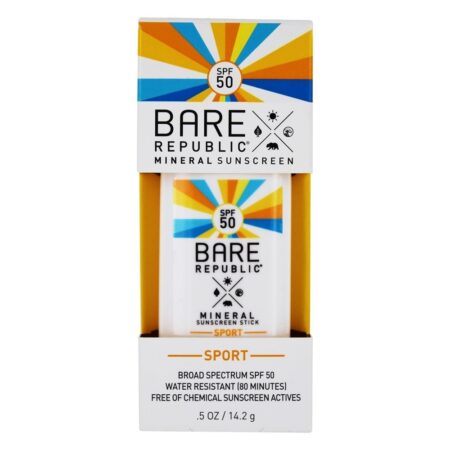 Spectrum protetor solar para esportes minerais Broad 50 SPF - 0.5 oz. Bare Republic