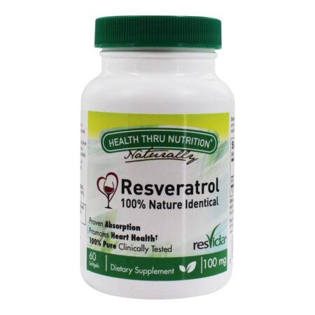 Resveratrol 100 % Natural Idêntico 100 mg . - 60 Softgels Health Thru Nutrition