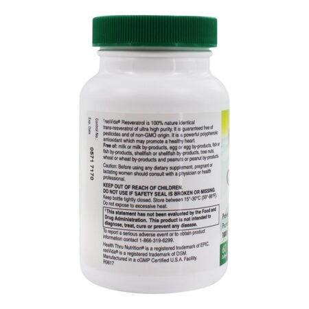 Resveratrol 100 % Natural Idêntico 100 mg . - 60 Softgels Health Thru Nutrition - Image 3