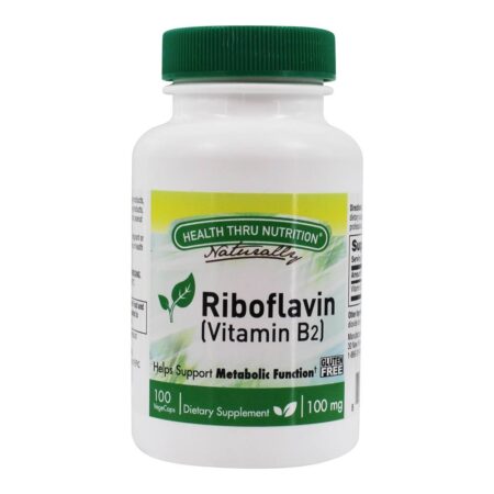 Riboflavina (Vitamina B2) 100 mg . - 100 Cápsula (s) vegetal (s) Health Thru Nutrition