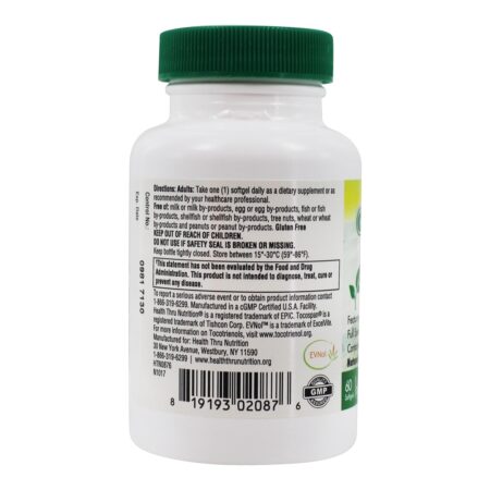 Complexo Complexo de Vitamina E Tocospan 400 IU - 60 Softgels Health Thru Nutrition - Image 3